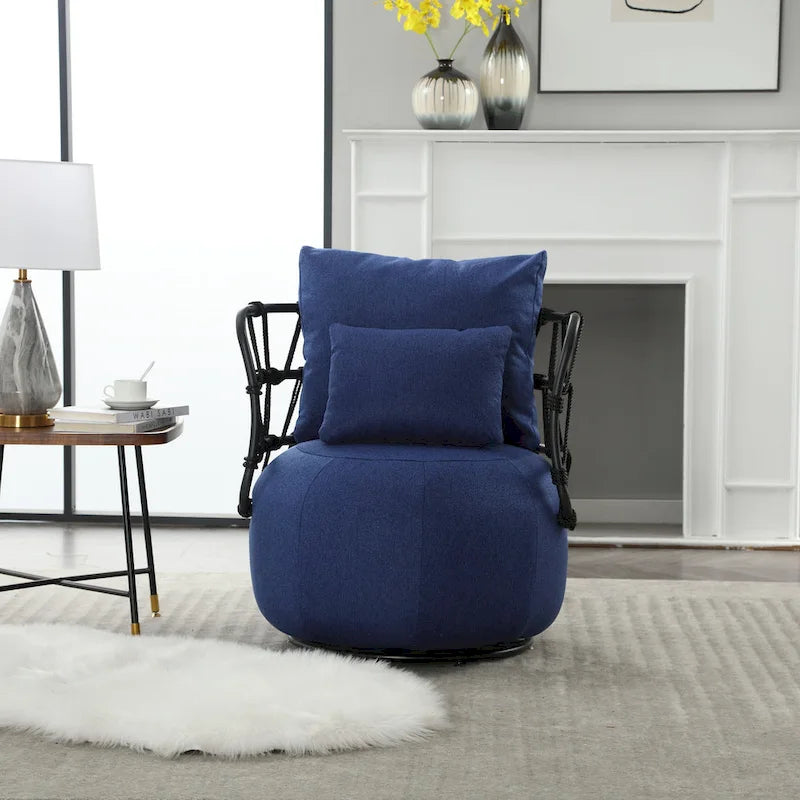 Upholstered Swivel Accent Chair Living Room Chair
