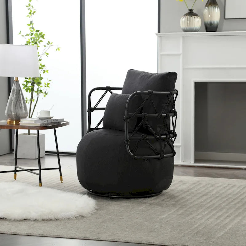 Upholstered Swivel Accent Chair Living Room Chair