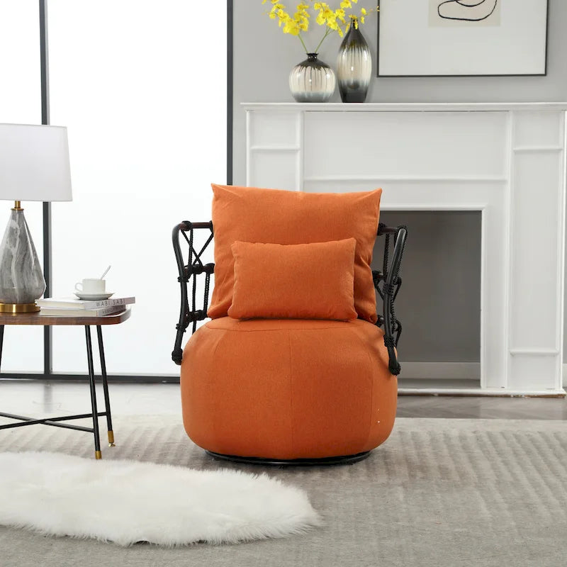 Upholstered Swivel Accent Chair Living Room Chair
