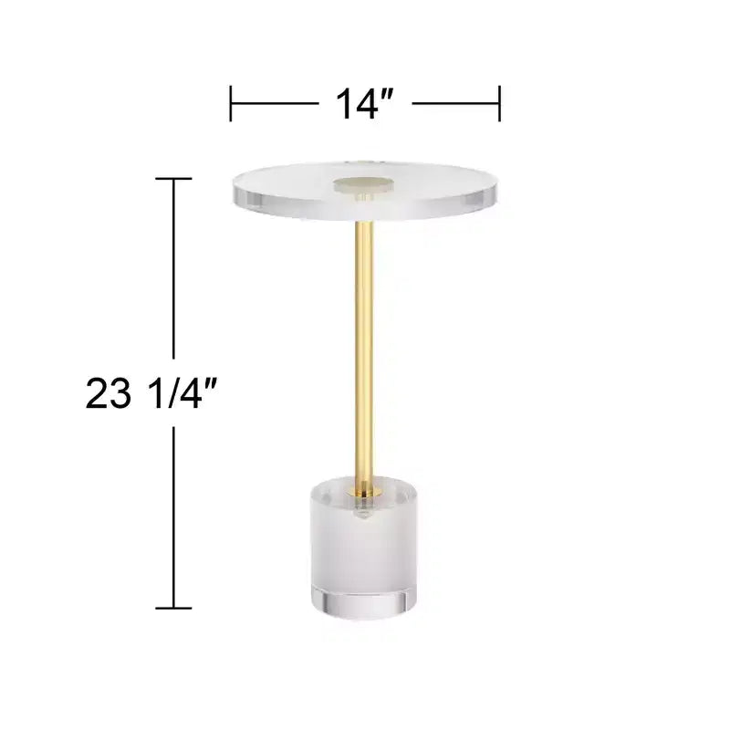 Tavolino rotondo 55 Downing Street Callie 14 ampio oro e acrilico trasparente