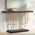 Tavolo consolle in metallo dorato con fili a goccia 48''L x 13,75''W