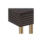 Tavolo consolle in metallo dorato con fili a goccia 48''L x 13,75''W