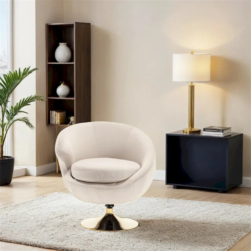 Fauteuils d'appoint pivotants à 360° en forme de tonneau, Fauteuils ronds