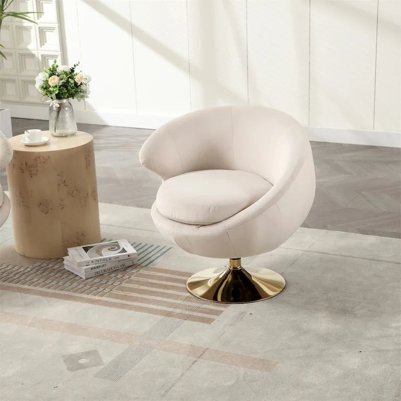 Fauteuils d'appoint pivotants à 360° en forme de tonneau, Fauteuils ronds