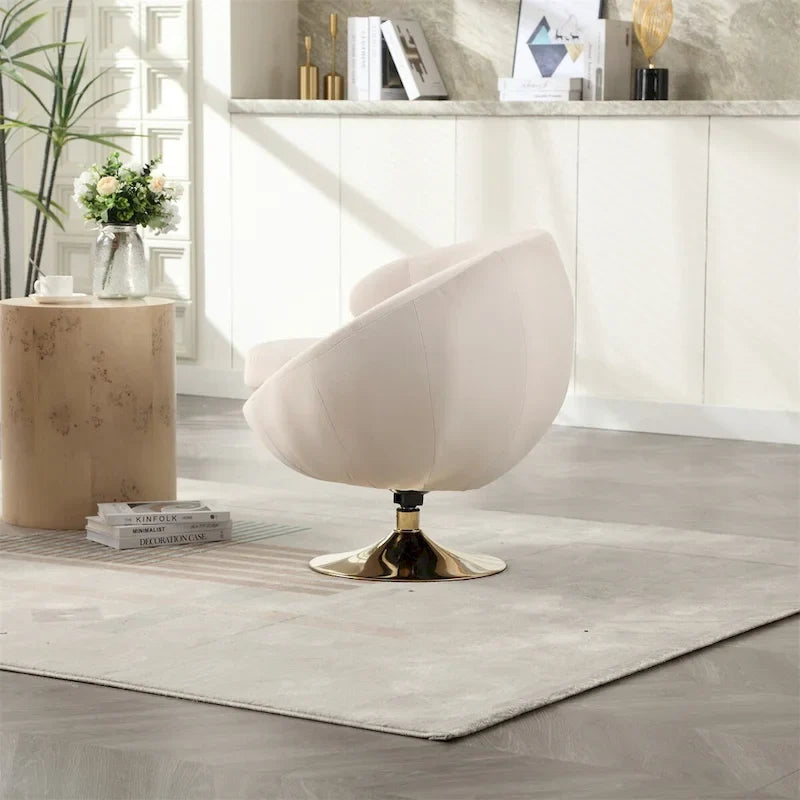 Fauteuils d'appoint pivotants à 360° en forme de tonneau, Fauteuils ronds