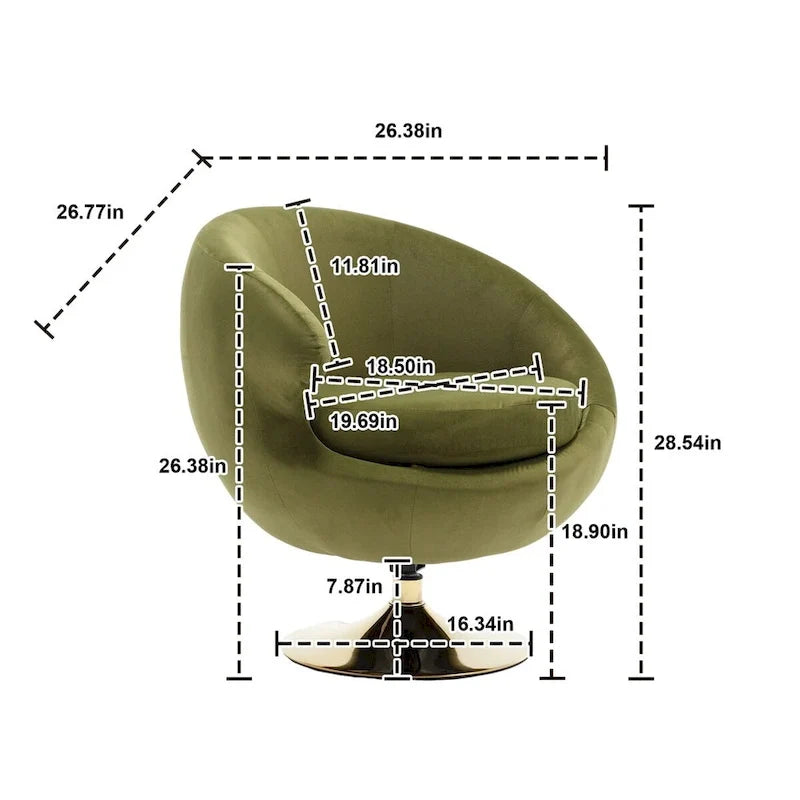 Fauteuils d'appoint pivotants à 360° en forme de tonneau, Fauteuils ronds