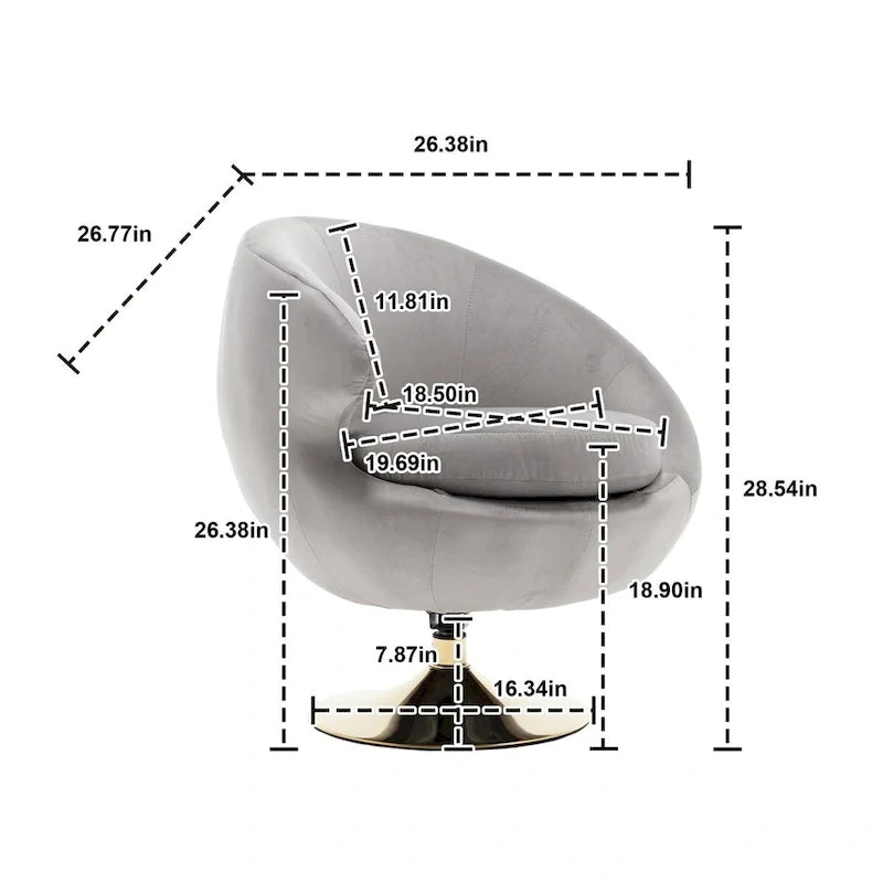 Fauteuils d'appoint pivotants à 360° en forme de tonneau, Fauteuils ronds