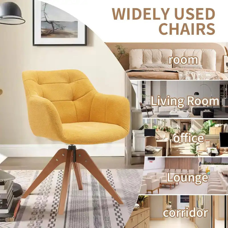 Suede Swivel Armchair Office Accent Arm Chair