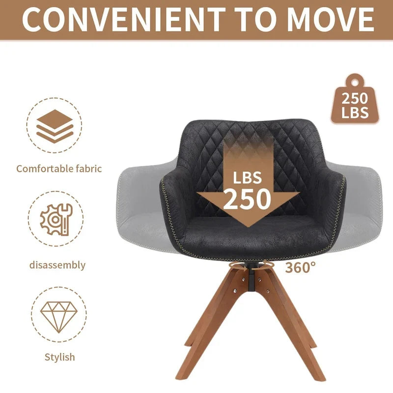 Suede Swivel Armchair Office Accent Arm Chair