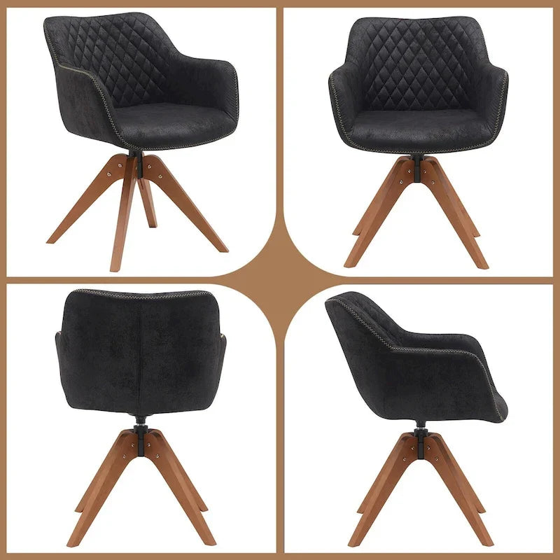 Suede Swivel Armchair Office Accent Arm Chair