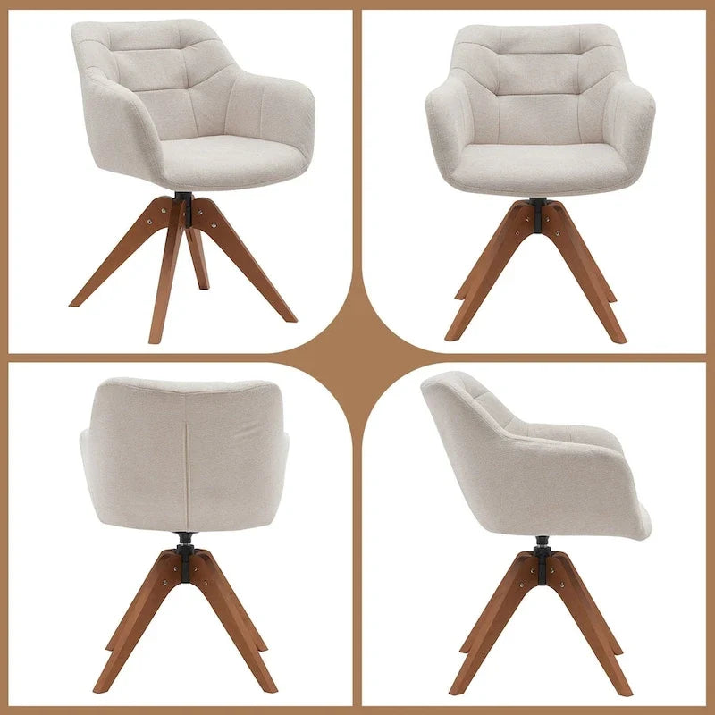 Suede Swivel Armchair Office Accent Arm Chair