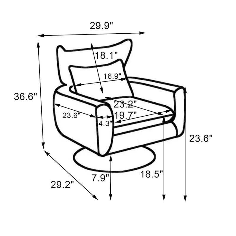Mid-Century 360-degree Swivel Accent Chair