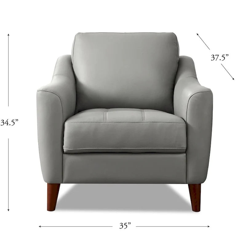 Fauteuil en cuir pleine fleur Hydeline Westcott avec mousse à mémoire de forme et ressorts
