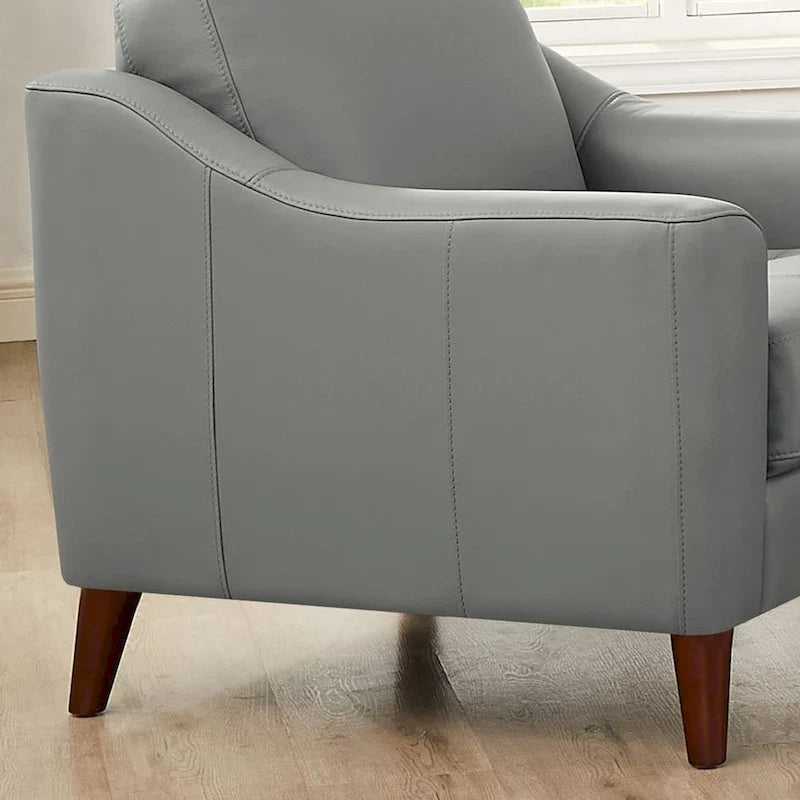 Fauteuil en cuir pleine fleur Hydeline Westcott avec mousse à mémoire de forme et ressorts