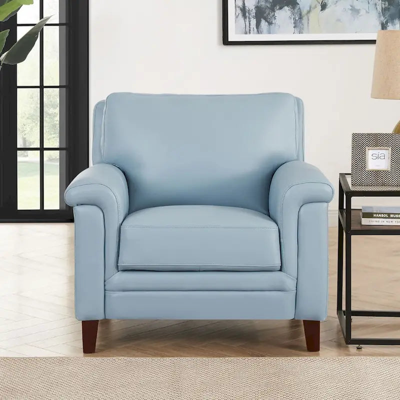 Fauteuil en cuir pleine fleur Hydeline Westcott avec mousse à mémoire de forme et ressorts