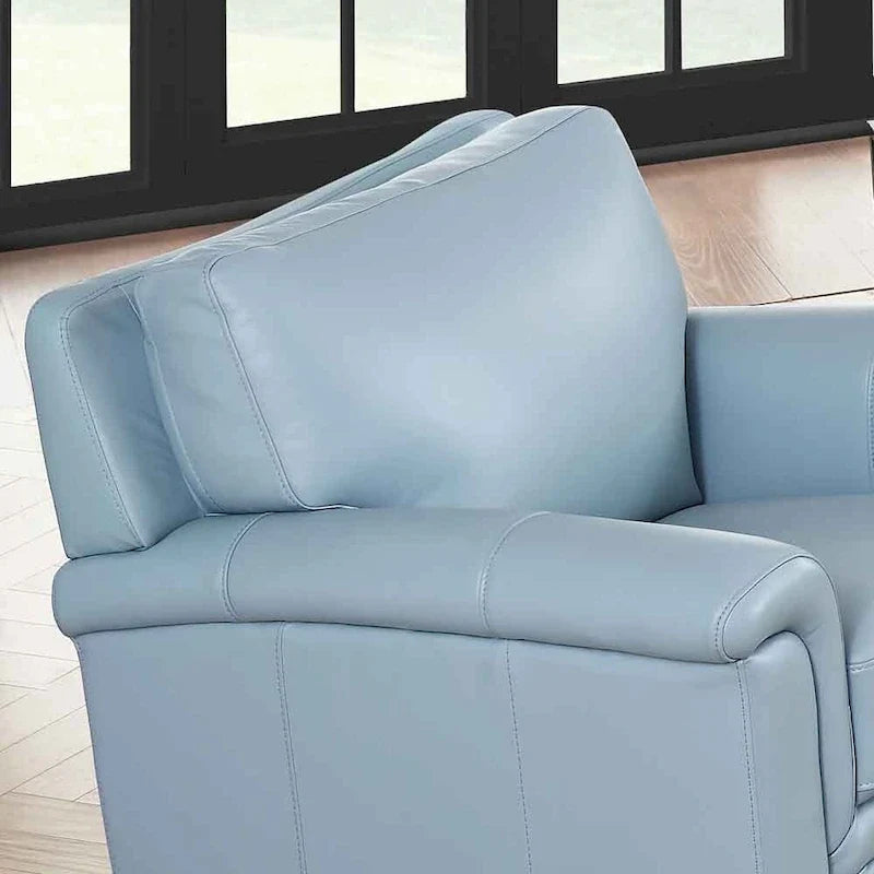 Fauteuil en cuir pleine fleur Hydeline Westcott avec mousse à mémoire de forme et ressorts