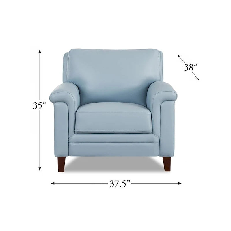 Fauteuil en cuir pleine fleur Hydeline Westcott avec mousse à mémoire de forme et ressorts