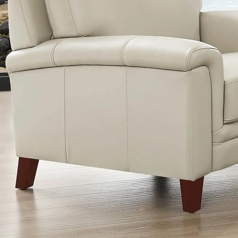 Fauteuil en cuir pleine fleur Hydeline Westcott avec mousse à mémoire de forme et ressorts