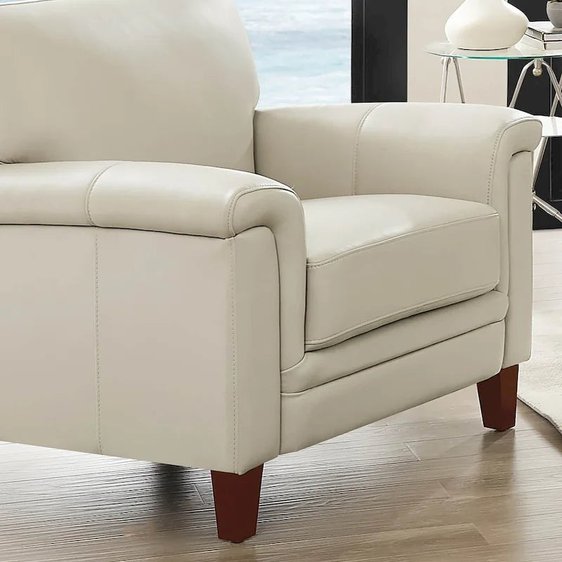 Fauteuil en cuir pleine fleur Hydeline Westcott avec mousse à mémoire de forme et ressorts
