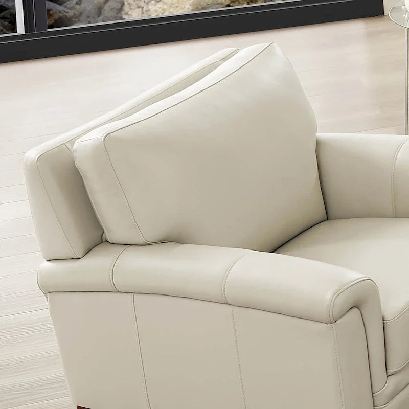 Fauteuil en cuir pleine fleur Hydeline Westcott avec mousse à mémoire de forme et ressorts