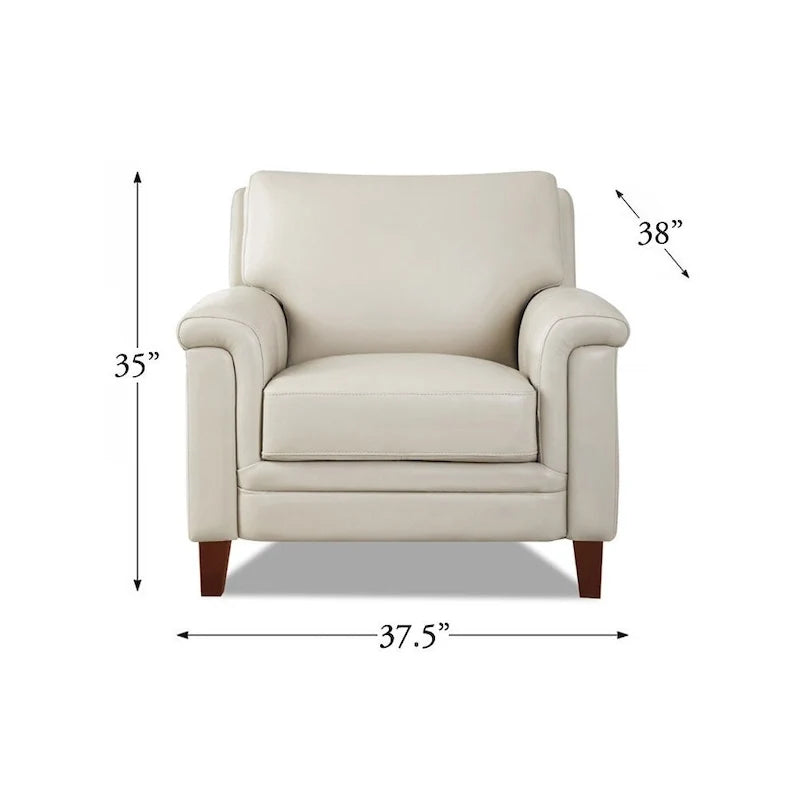 Fauteuil en cuir pleine fleur Hydeline Westcott avec mousse à mémoire de forme et ressorts