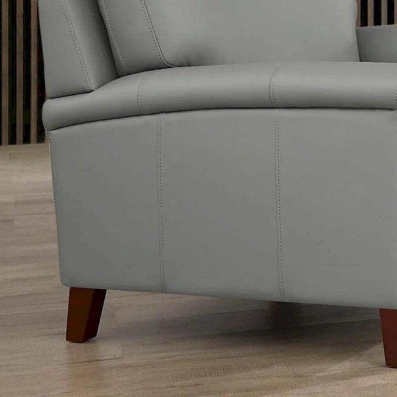 Fauteuil en cuir pleine fleur Hydeline Westcott avec mousse à mémoire de forme et ressorts
