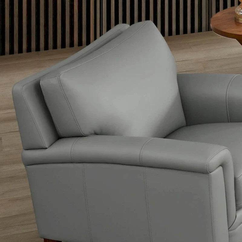 Fauteuil en cuir pleine fleur Hydeline Westcott avec mousse à mémoire de forme et ressorts