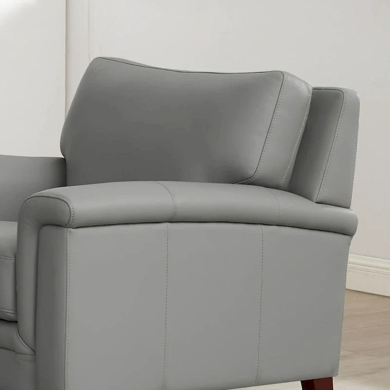 Fauteuil en cuir pleine fleur Hydeline Westcott avec mousse à mémoire de forme et ressorts