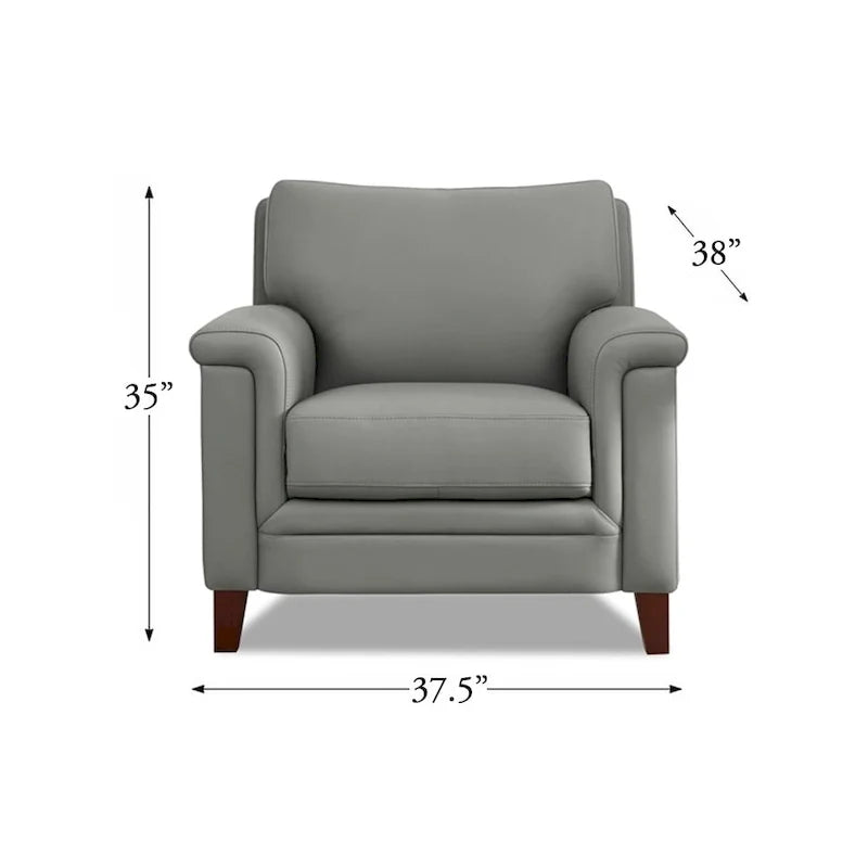 Fauteuil en cuir pleine fleur Hydeline Westcott avec mousse à mémoire de forme et ressorts
