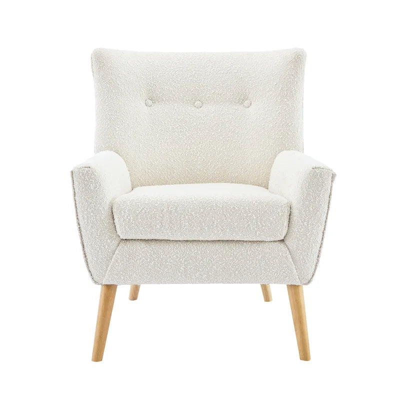 Almond Boucle Tufted Back Accent Chair by Christopher Knight Home