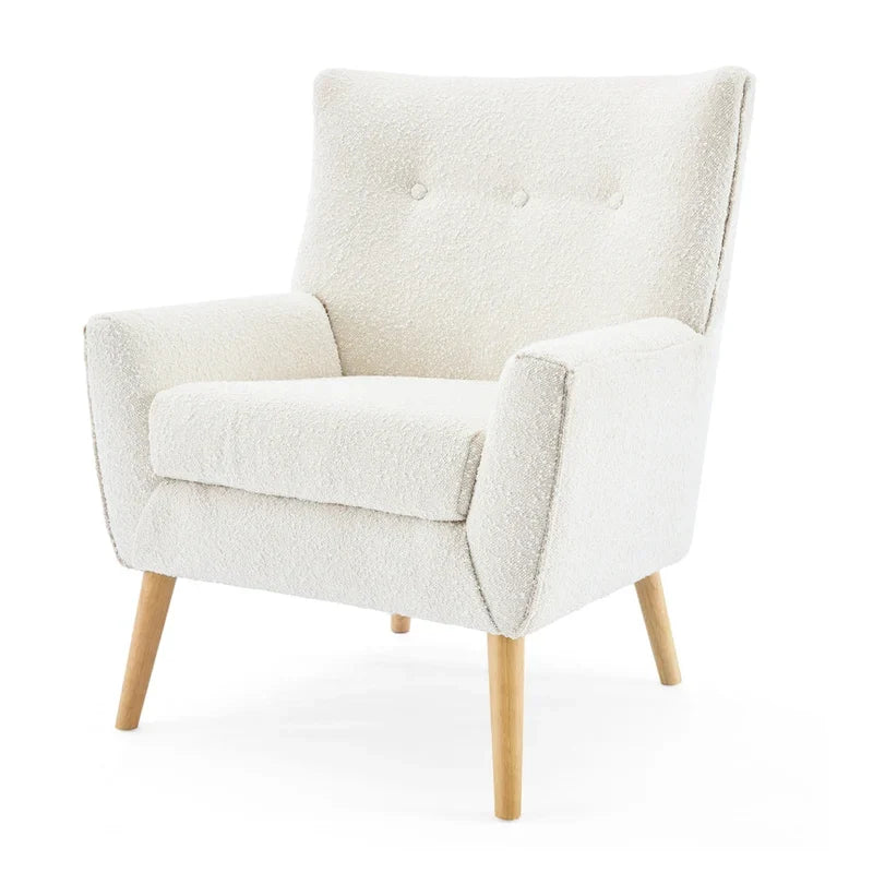 Almond Boucle Tufted Back Accent Chair by Christopher Knight Home