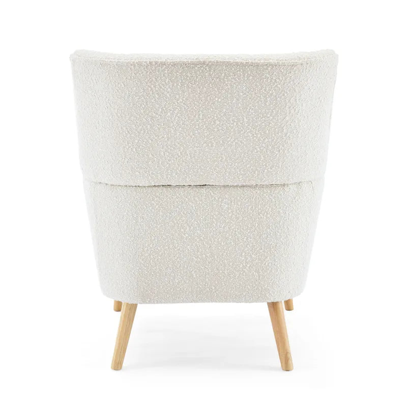 Almond Boucle Tufted Back Accent Chair by Christopher Knight Home