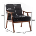 Chaise Mid-Century Moderne, Fauteuil de salon avec cadre en bois massif