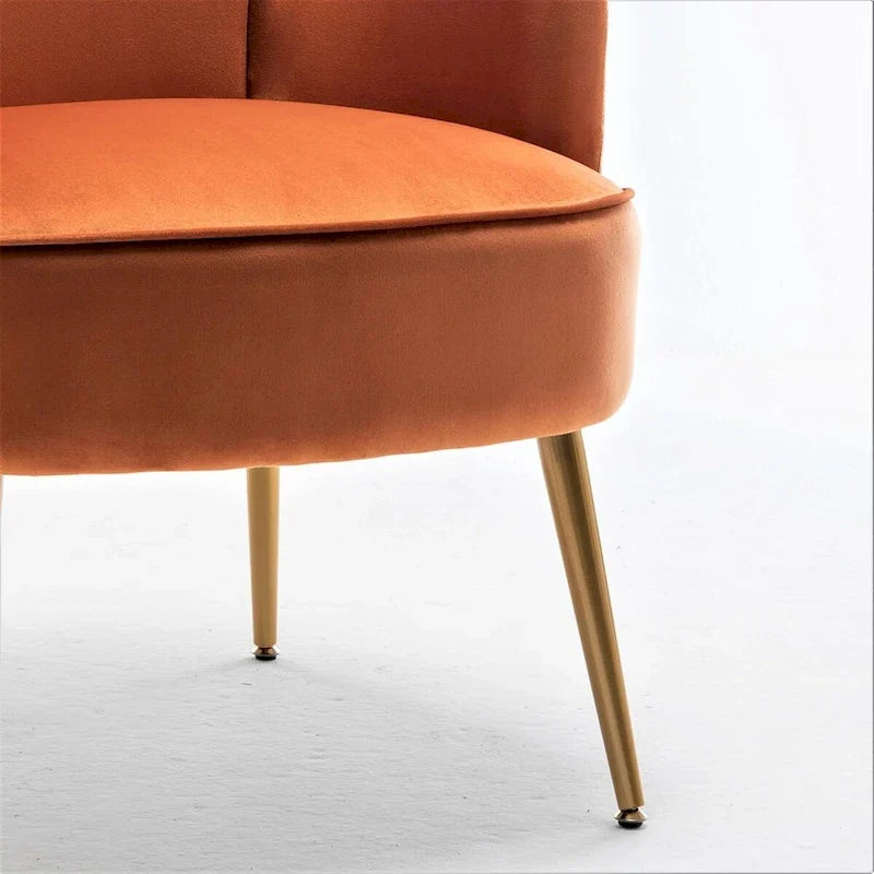 Fauteuil élégant en velours US Pride Furniture avec pieds en métal doré, chaise d'appoint confortable