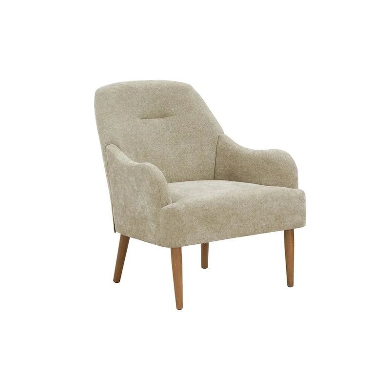 Fauteuil chenille, chaise d'appoint de style moderne avec pieds en bois, design confortable pour salon, chambre, bureau