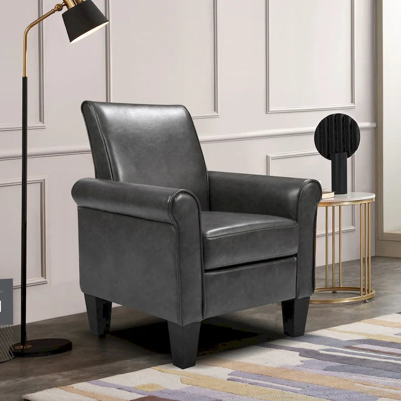 Fauteuil d'appoint moderne en cuir synthétique, lot de 1