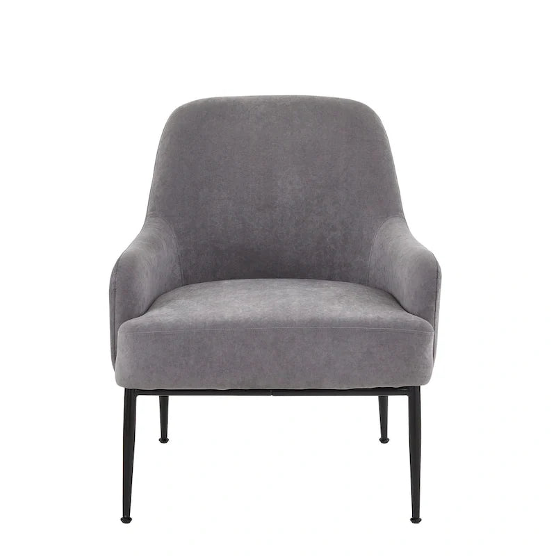 Fauteuil d'appoint d'intérieur en velours du milieu du siècle avec accoudoirs inclinés