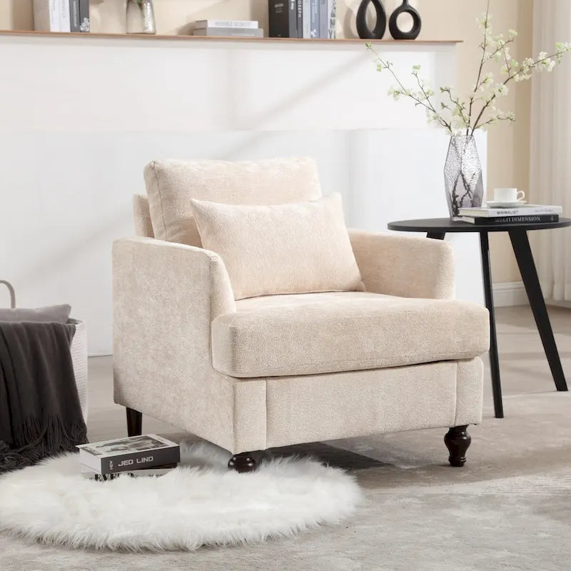 Wooden Frame Armchair, Modern Accent Chair Lounge Chair