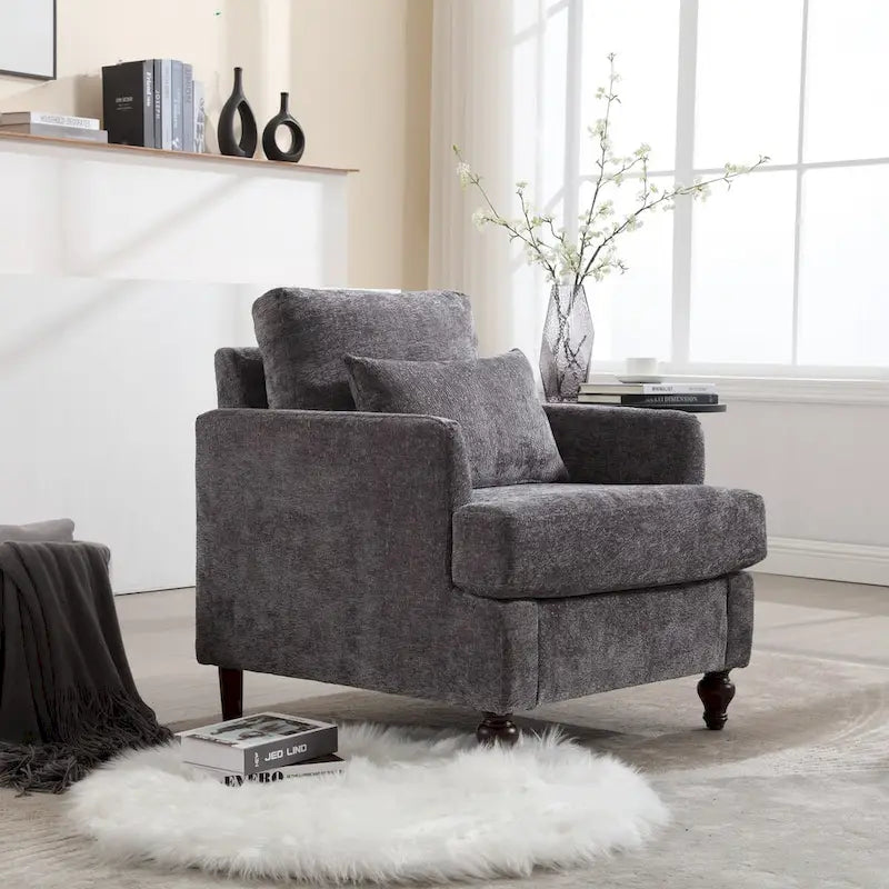 Wooden Frame Armchair, Modern Accent Chair Lounge Chair