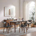 Art Leon Lot de 4 chaises pivotantes en bois et similicuir