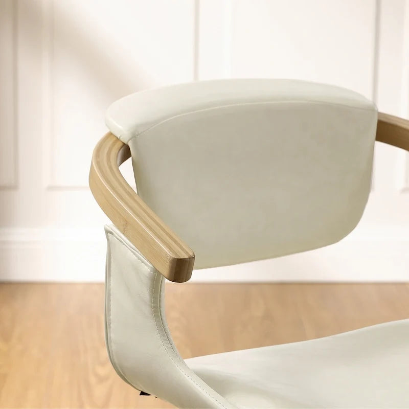Art Leon Lot de 4 chaises pivotantes en bois et similicuir