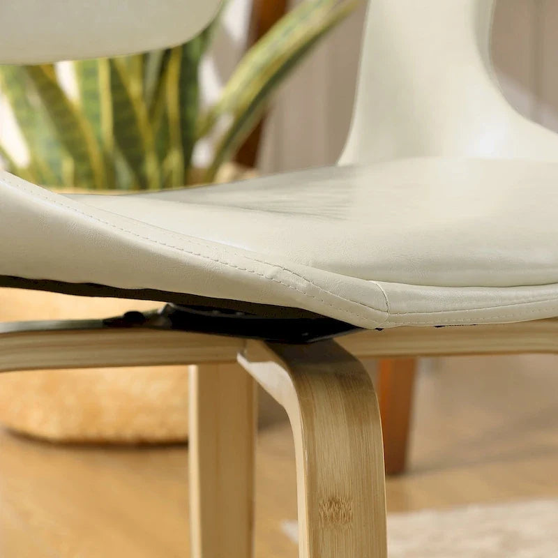 Art Leon Lot de 4 chaises pivotantes en bois et similicuir