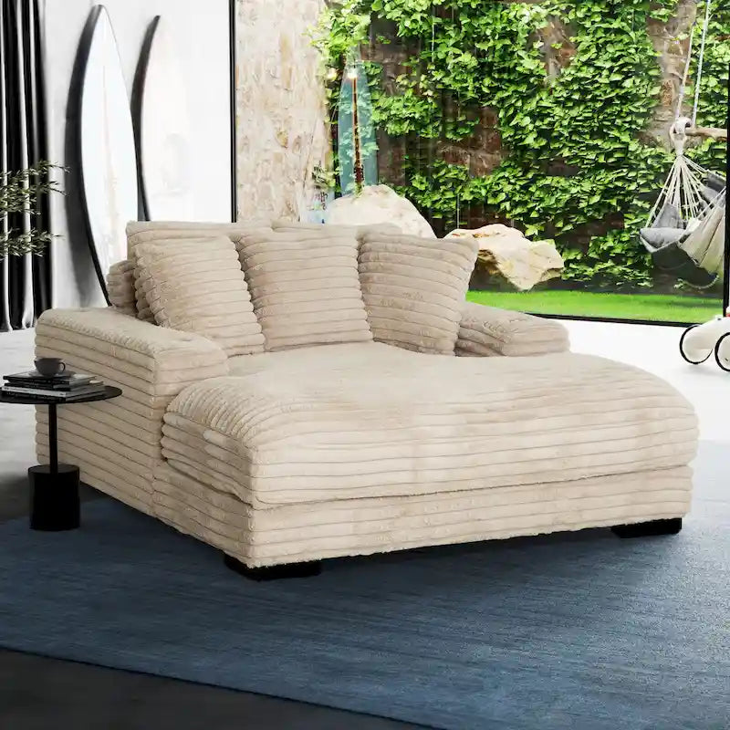 Chaise Longue Surdimensionnée Cocoon avec Porte-gobelet et Ports USB