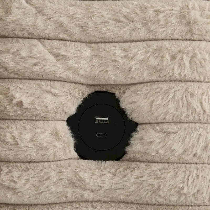 Chaise Longue Surdimensionnée Cocoon avec Porte-gobelet et Ports USB