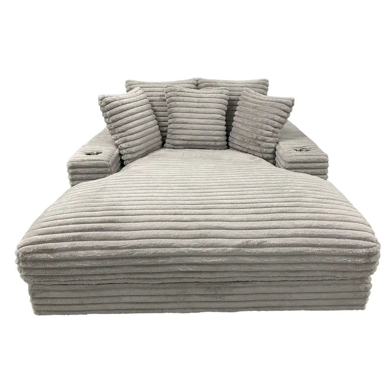 Chaise Longue Surdimensionnée Cocoon avec Porte-gobelet et Ports USB