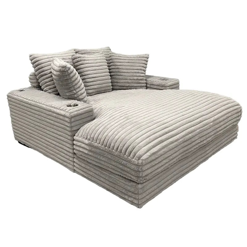 Chaise Longue Surdimensionnée Cocoon avec Porte-gobelet et Ports USB