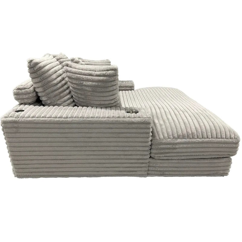Chaise Longue Surdimensionnée Cocoon avec Porte-gobelet et Ports USB