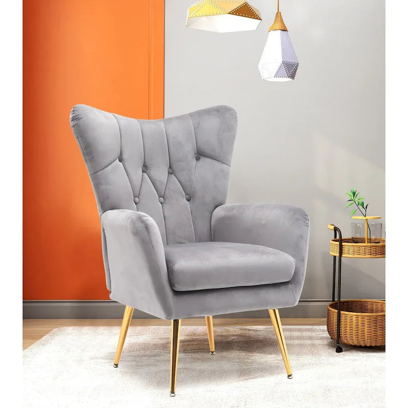Mid Century Wingback Upholstered Accent Chair