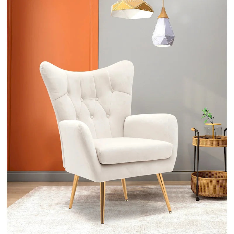 Mid Century Wingback Upholstered Accent Chair