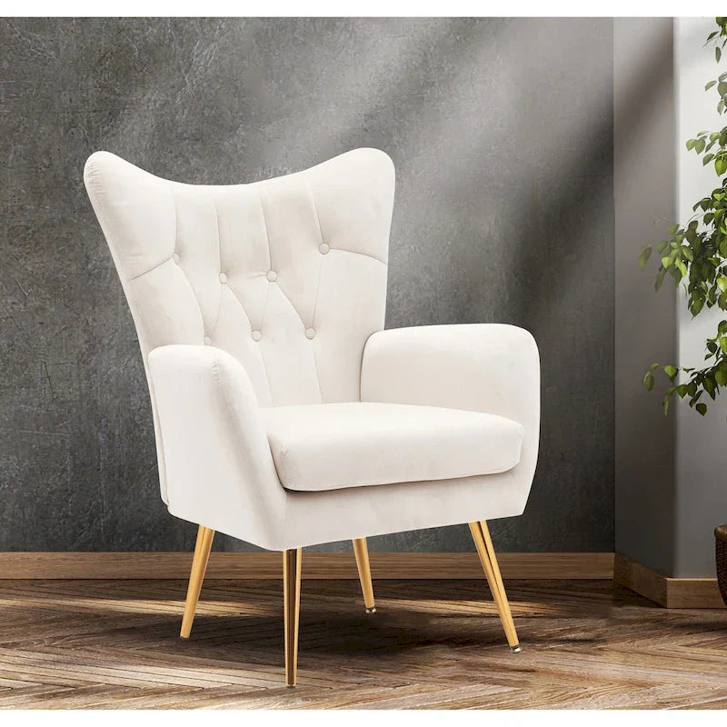 Mid Century Wingback Upholstered Accent Chair